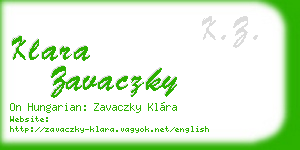 klara zavaczky business card